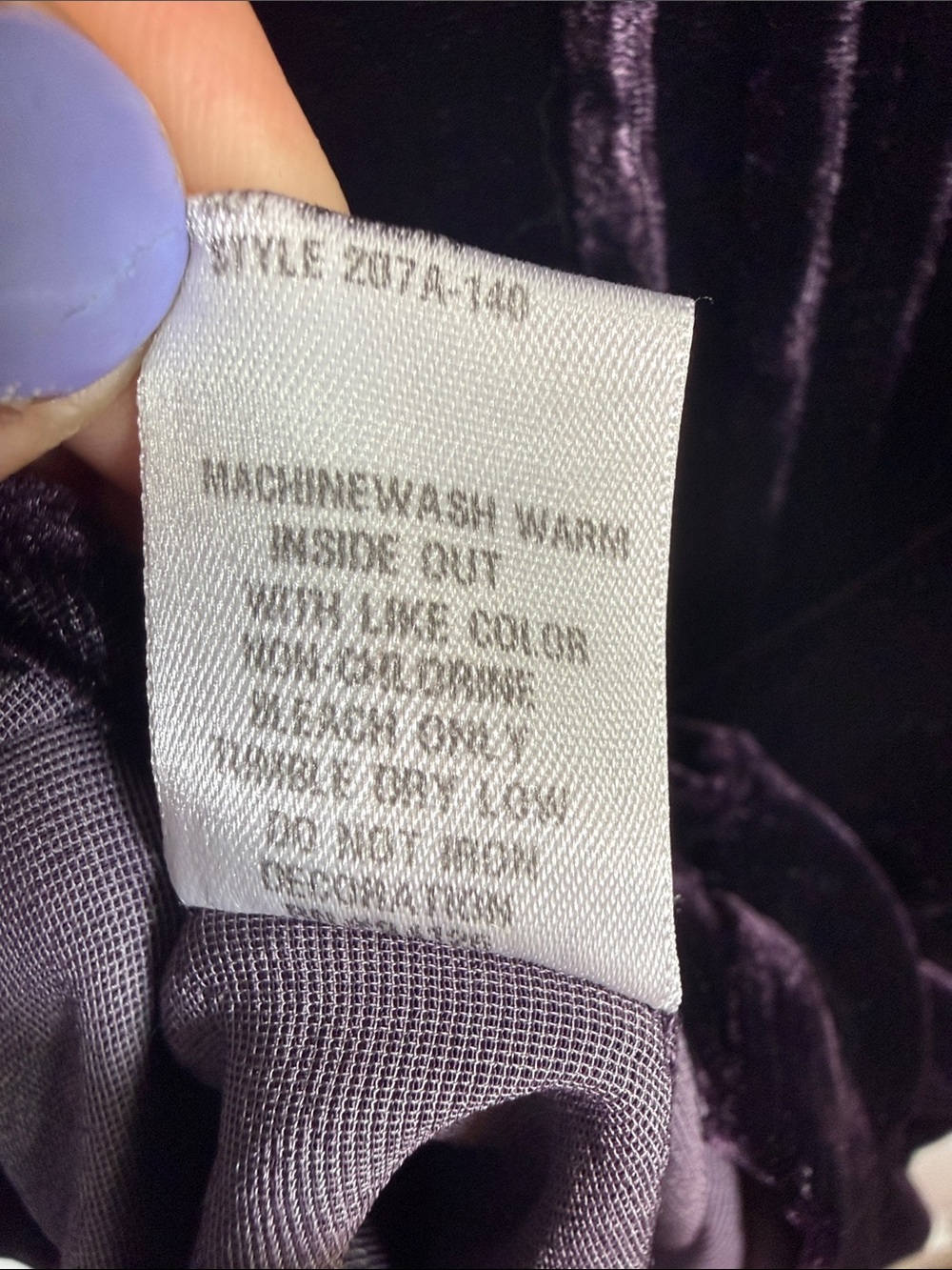 CP Shades Regina Plum Velvet Tunic Dress Top W2451 Sz S - Picture 5 of 7